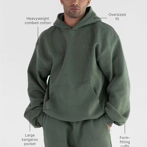 Comfrt Minimalist Forest Green Hoodie(XS) & sweatpants (XS)